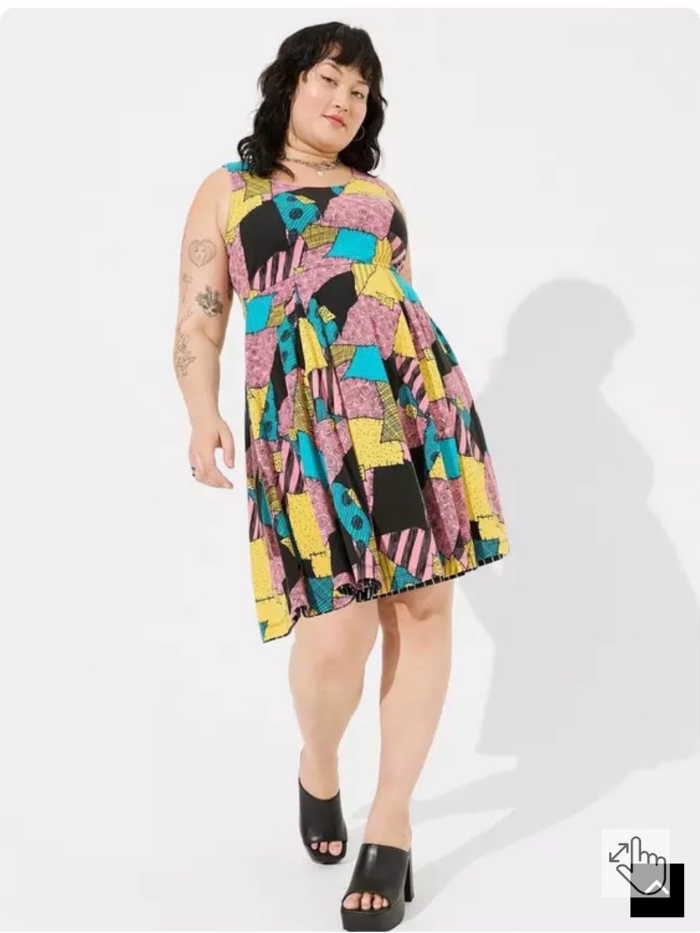 Torrid- Nightmare Before Christmas- Reversible Jack and Sally skater dress-Sz 3 - Picture 6 of 6